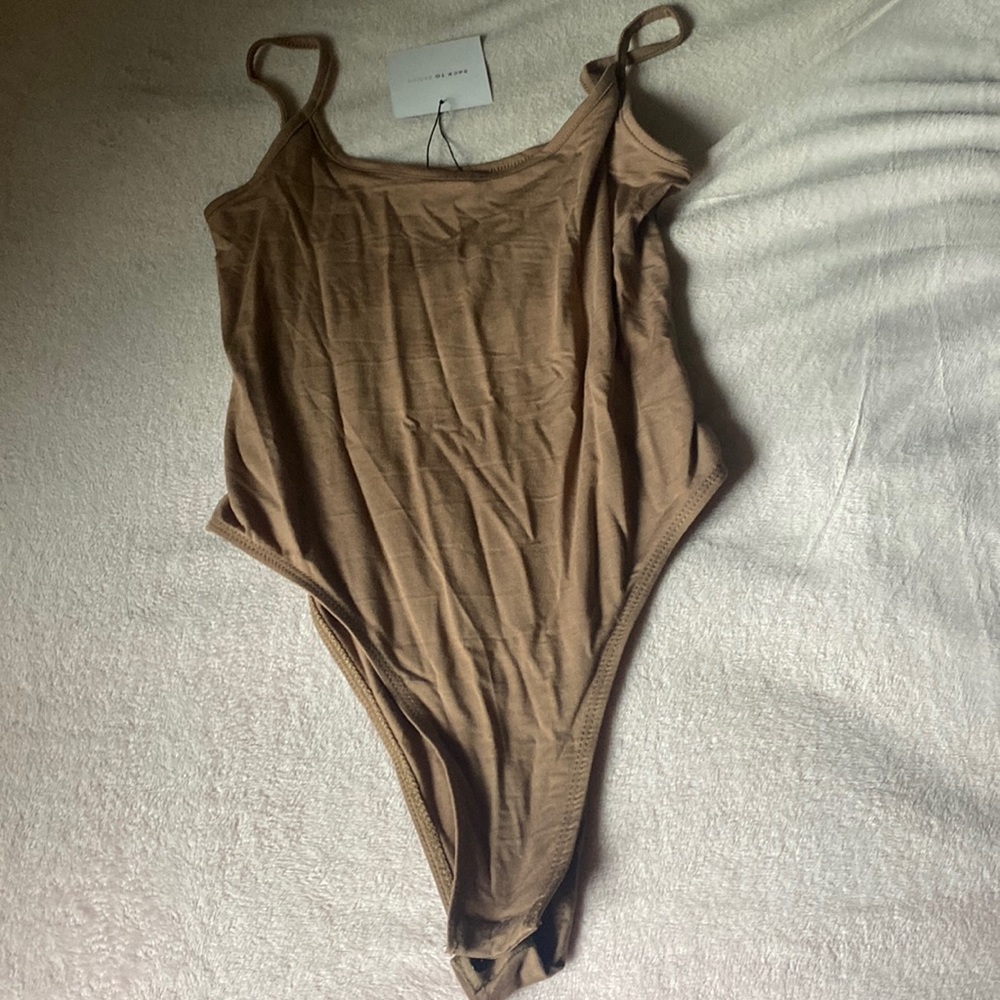 Shein brown tank bodysuit